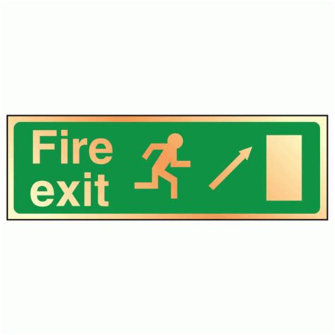 Fire Exit Diagonal Up Right Sign Prestige Fire Exit Signs Safety