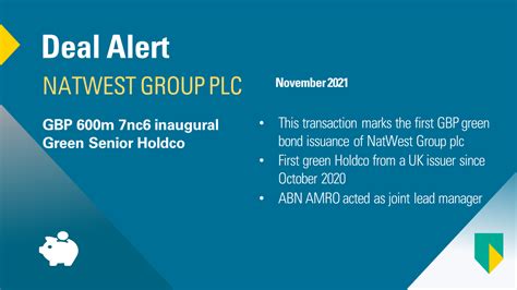 Abn Amro Is Joint Lead For First Gbp Green Bond Issuance Of Natwest