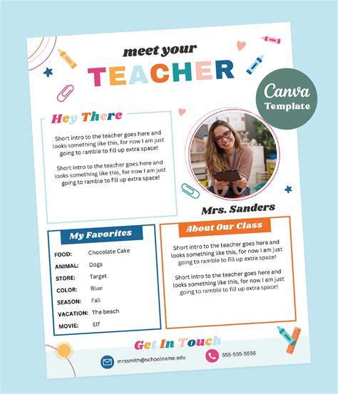 Meet The Teacher Canva Template - Shop Favorite Printables