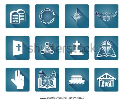 Set Christian Religious Icons Symbols Incuding Stock Vector Royalty