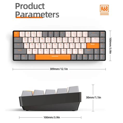 K68 Mechanical Keyboard 2 4G Wireless Dual Mode Hot Swap Keyboard USB Type C Port Wireless