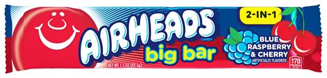 Airheads Candy 2 In 1 Big Bar Blue Raspberry And Cherb00934jjc4