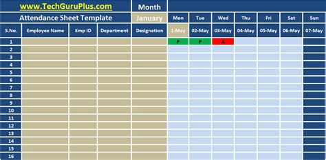 Meeting Attendance Tracker Template For Excel Excel Templates Images