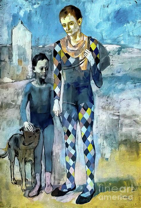 Two Acrobats With a Dog by Pablo Picasso 1905 Painting by Pablo Picasso ...