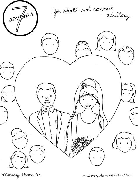 7th Commandment Coloring Page: Not Commit Adultery