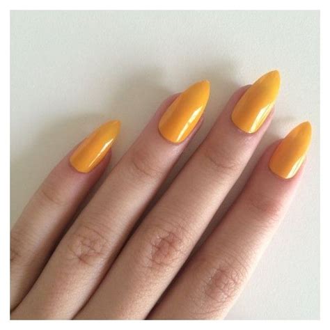 Gloss Yellow Stiletto Nails Hand Painted Acrylic Nails Fake Nails F