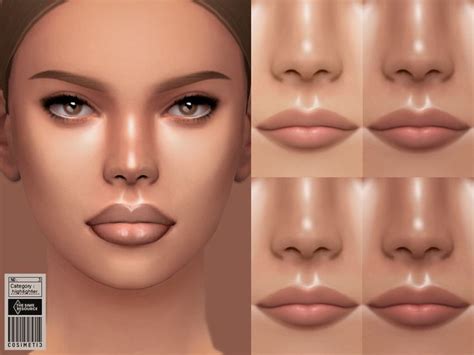 The Sims Resource Highlighter Face Shine N Sims Cc Makeup