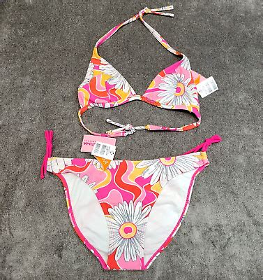 Cia Maritima Bikini Swimsuit Womens Large Beachwear Flower Daisy 2