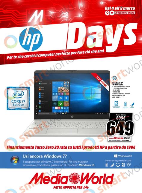 Volantino MediaWorld HP Days 4 8 Marzo Fino Al 30 Su PC Notebook