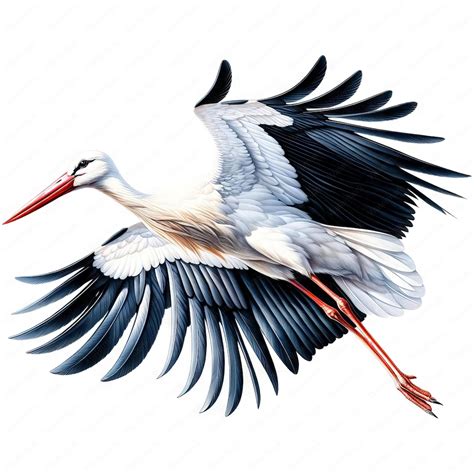 Flying Stork Clipart Graceful Stork In Flight Clipart Bundle High