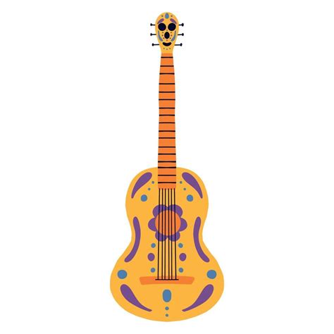 Patterned Guitar Mexican Guitar Vector Illustration 11024109 Vector