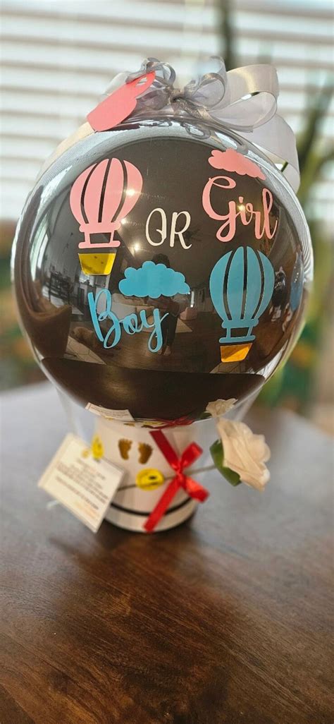 Hot Air Balloon Gender Reveal Theme No Mess Gender Reveal Powder Balloon Boy Or Girl Ready