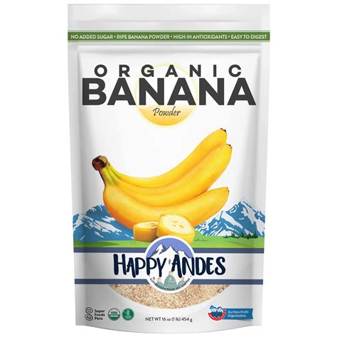 Happy Andes Organic Banana Powder 1lb Non GMO USDA Organic Gluten