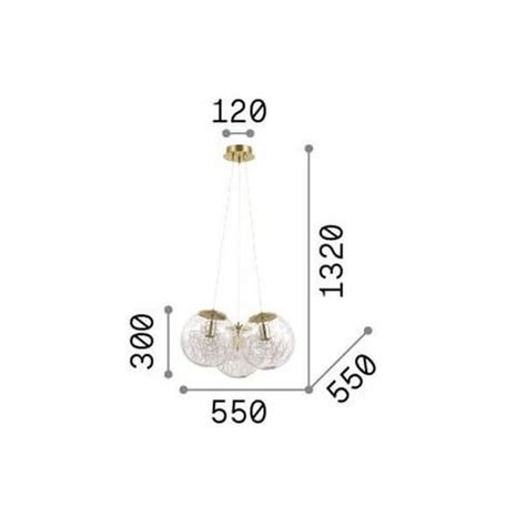 Ideal Lux 175973 MAPA SAT E27 Pendelleuchte 550mm Dimmbar Messing