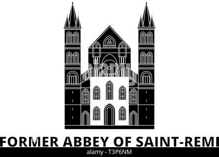 France Former Abbey Of Saint Remi Landmark Tourism Landmarks Vector