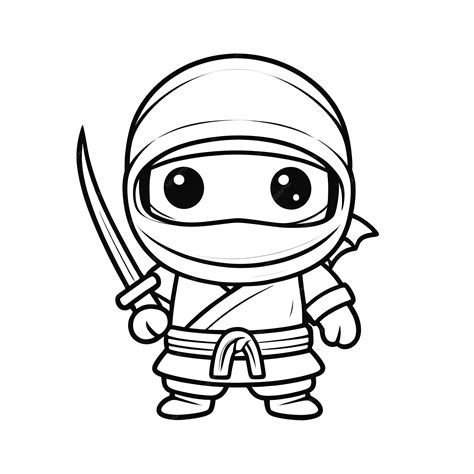 Premium Photo | A drawing of a ninja with a sword in his hand