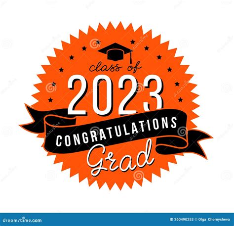 Congratulations Grad Class Of 2023 Vector Lettering For Graduation Design Stock Vector