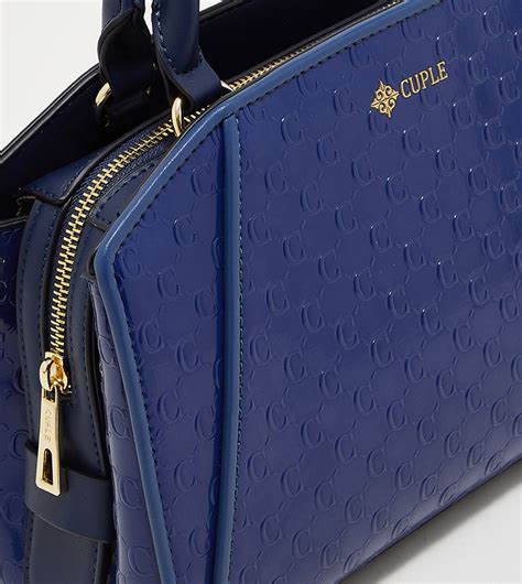 Buy Cuple Textured Satchel Bag With Sling In Navy Thstreet Uae