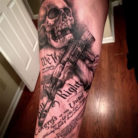 Forearm 2nd Amendment Tattoo Designs