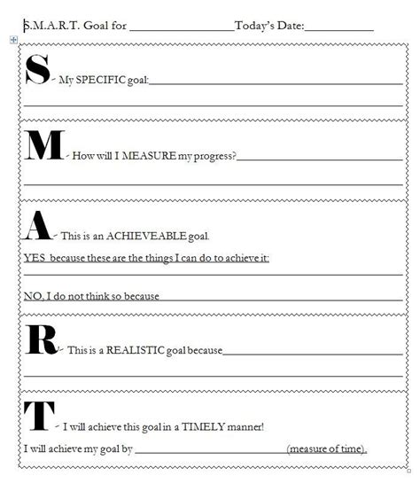 Values And Goals Worksheet