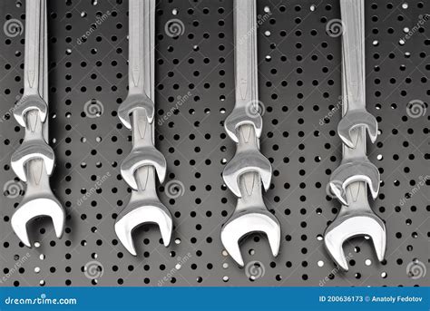 Set of Manual Wrenches Spanners of Various Sizes Stock Image - Image of ...