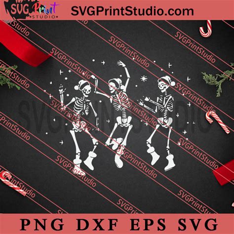 Christmas Dancing Skeleton SVG Merry Christmas SVG Xmas SVG