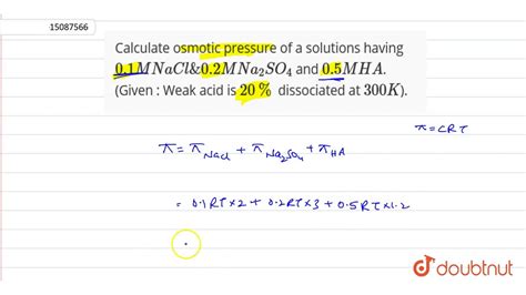 Osmotic Pressure Equation Units