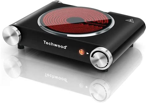 Buy Hot Plate Techwood Single Burner For Cooking W Portable Infrared Ceramic Electric