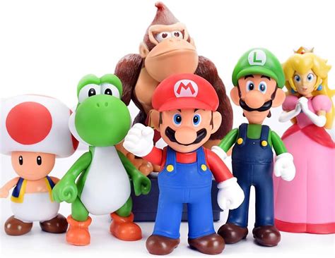 Super Mario Bros Action Figures Toys Yoshi Luigi Peach Princess Donkey Pirkt Par Zemām Cenām ...