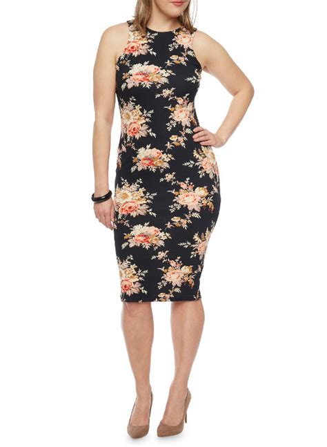 Plus Size Bodycon Floral Print Dress Plus Size Clothing 4 Me