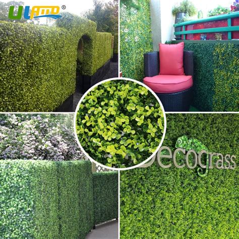 Artificial Grass Boxwood Hedge Mat 10x10 Inches Decorative Fake Ivy