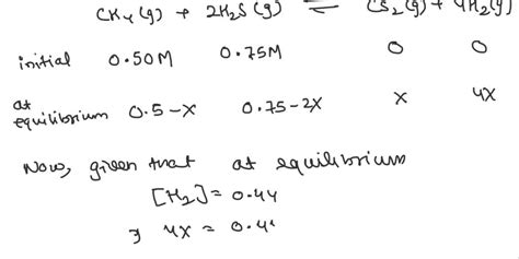 Solved Consider The Following Reaction Ch4g 2 H2sg Cs2g