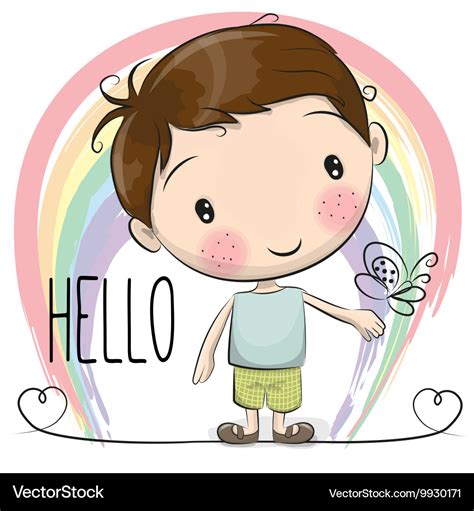 Cute cartoon boy Royalty Free Vector Image - VectorStock