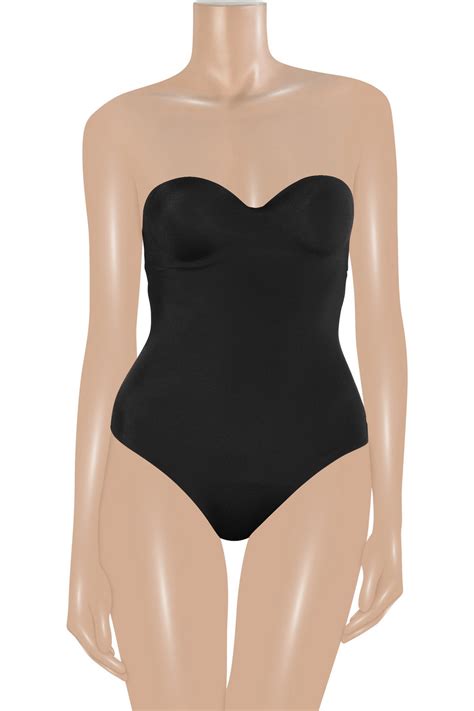 Wolford Mat De Luxe Forming Thong Bodysuit In Black Lyst