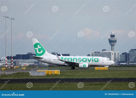 Transavia Plane Taking Off From Vienna Airport Vie Editorial Image