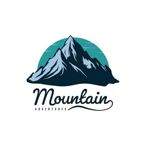 Logo De Montagne Design Plat Vecteur Premium