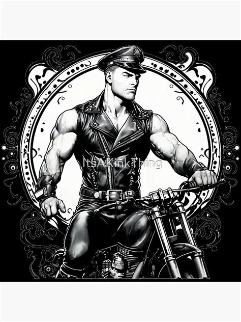 Gay Wild Leather Biker Tom Of Finland Tribute Daddy Berlin German Pride Graphic Design Poster