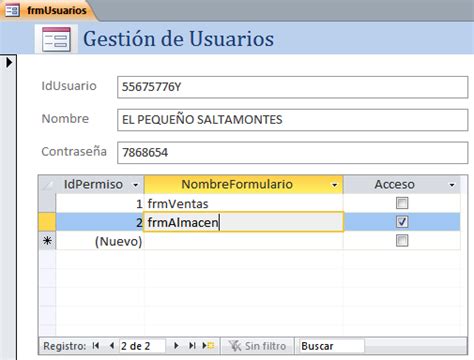 Gesti N De Usuarios Avanzada Access Excel Vba Y M S