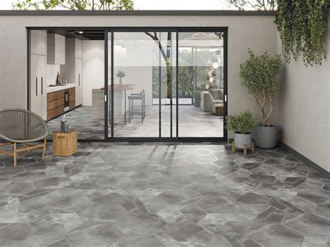 Ecopro 56 Carrelage Hexagonal Effet Pierre PIETRA ANTICA Charcoal