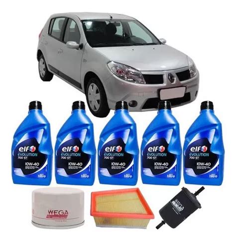 Kit Óleo Elf 10w40 Para Renault Sandero 1 6 Hi 2007 2010 Frete grátis