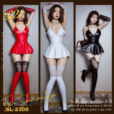 Jual U2care 2305 Sexy Lingerie Cosplay Costume Dress Stocking PU Leather Shopee Indonesia