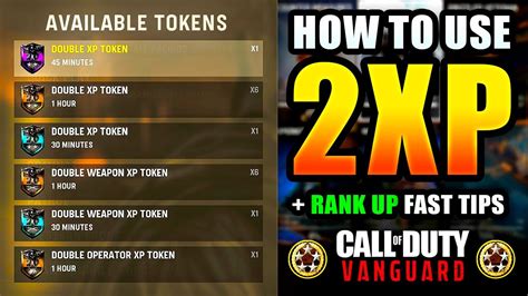 How To Use Vanguard Double Xp Tokens And Tips To Rank Up Fast Youtube