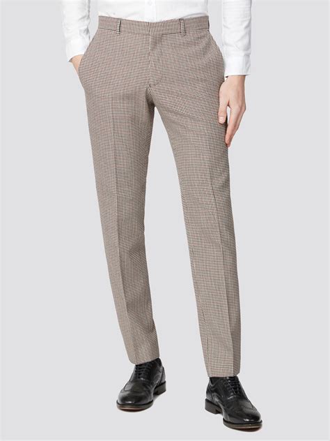 Red And Black Puppytooth Checked Trousers Ben Sherman Est 1963