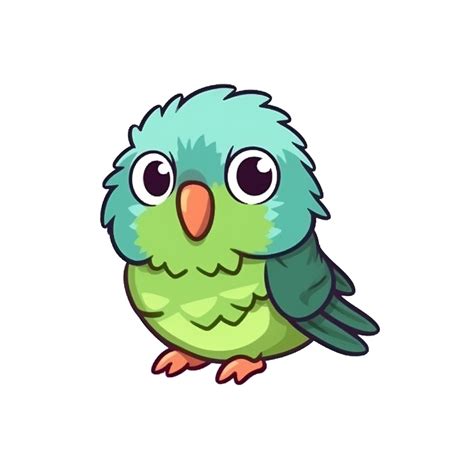 Parrot Natural With A Kawaii Face Cute Cartoon Ai Generate 27249059 Png