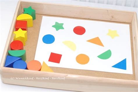 Zuordnen Von Farben Und Formen Montessori Spielzeug Farben Lernen