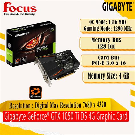 Gigabyte GeForce® GTX 1050 Ti D5 4G Graphic Card (GV-N105TD5-4GD ...