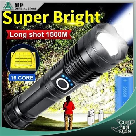 Jual Senter Led Super Terang Lumens Flashlight Usb C Rechargeable Led