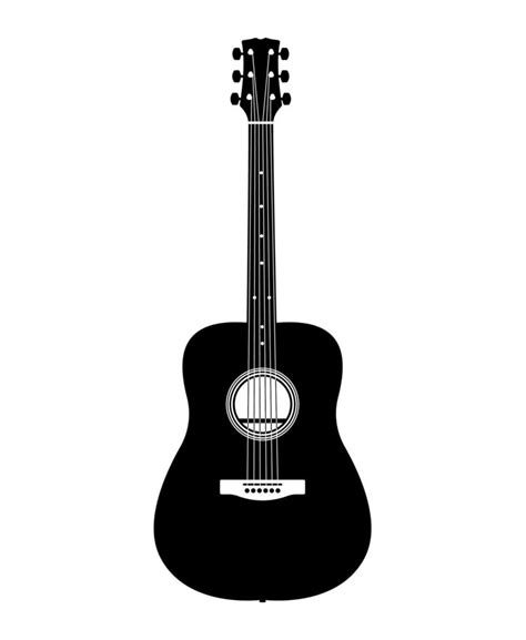 silueta de guitarra acústica instrumento musical 11511589 Vector en