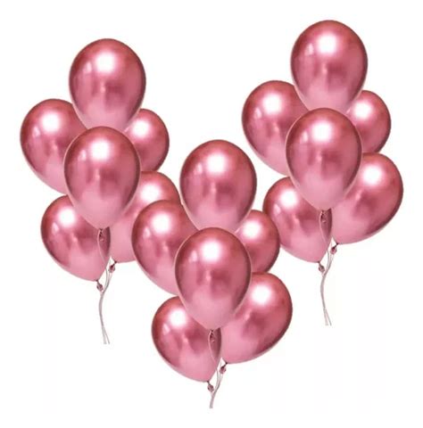 Globos Latex Cromado Chrome Pulgadas Fiesta Decoraci N Color Rojo