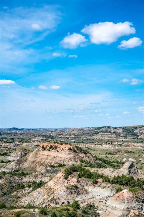 Overlook of Painted Canyon of the Theodore Roosevelt National Park ...